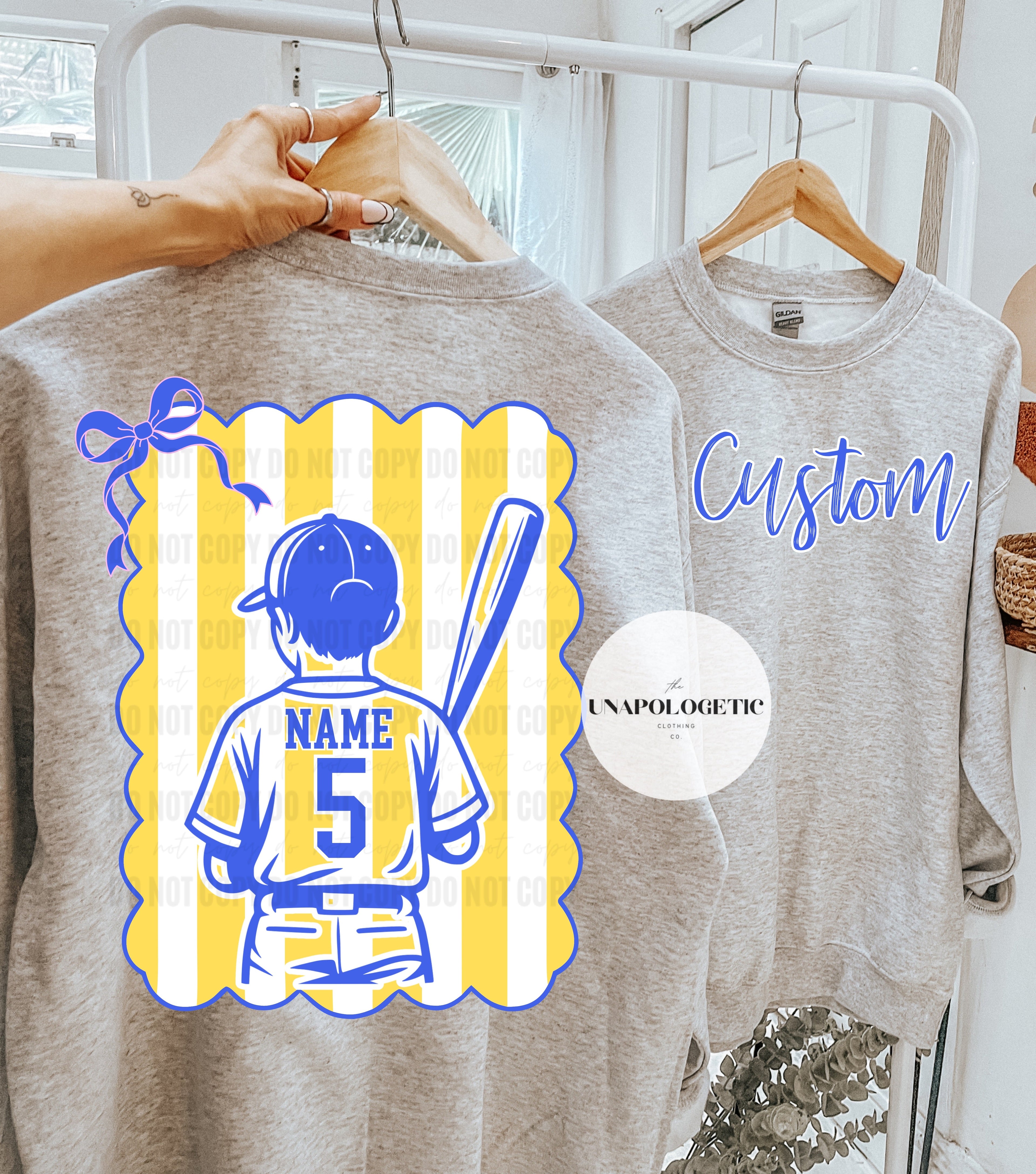 Striped Front and Back Custom Baseball - WS