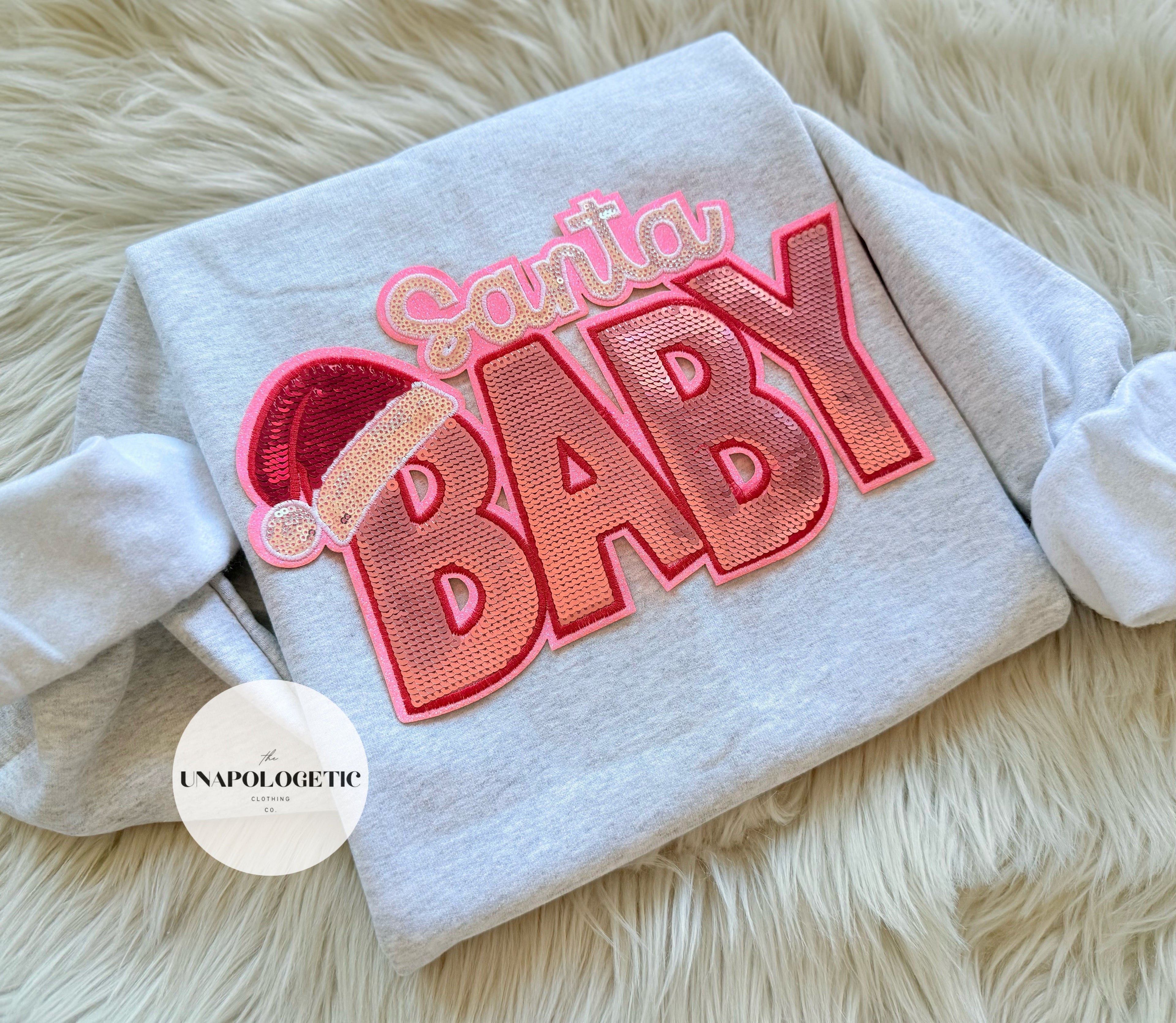 Santa Baby  Embroidered/Sequin Patch Sweatshirt - WS