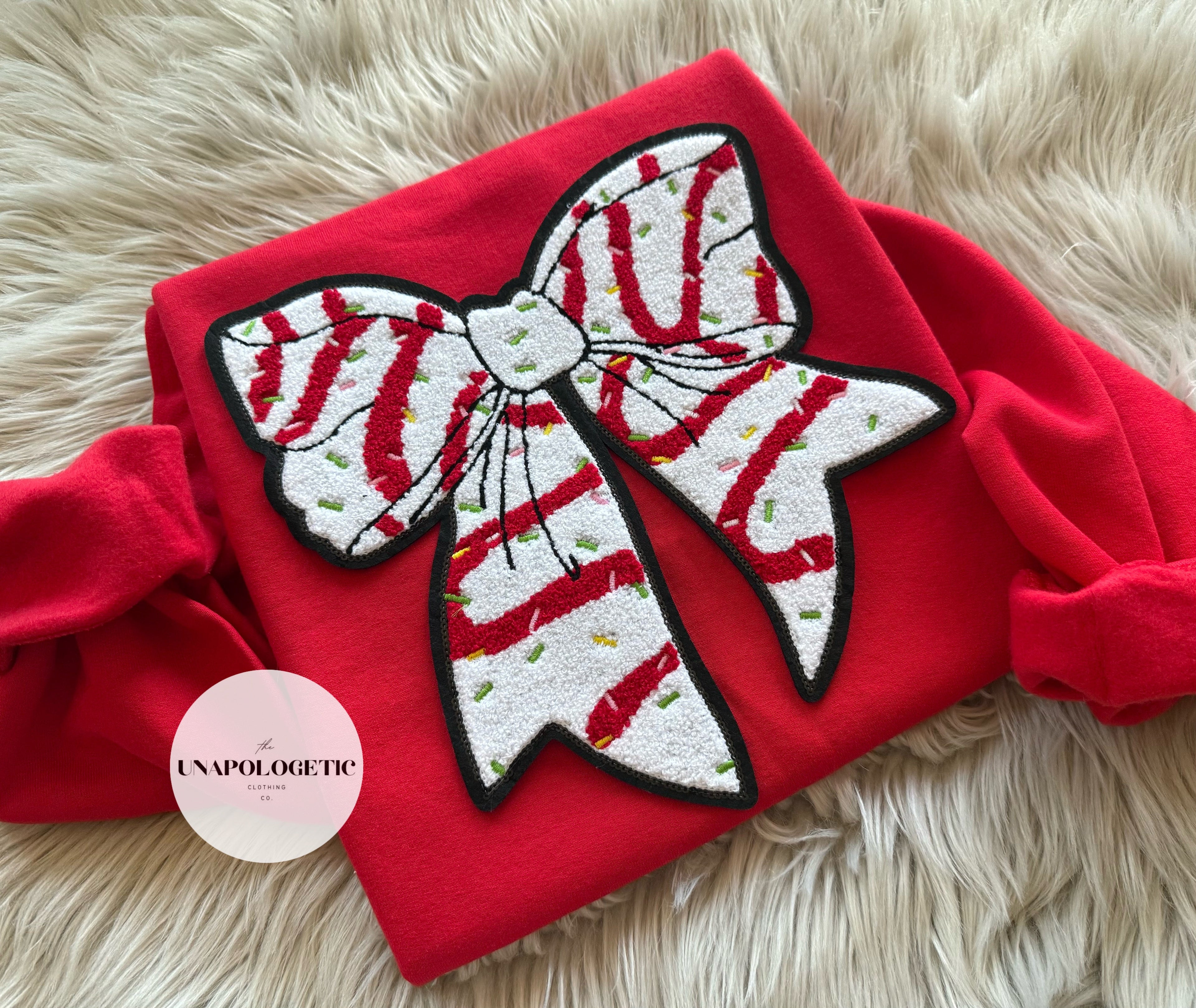 Cake Bow Chenille Patch Sweatshirt - WS