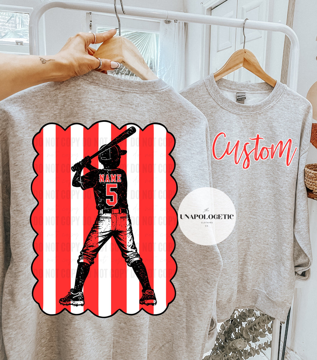 Striped Front and Back Custom Baseball - WS