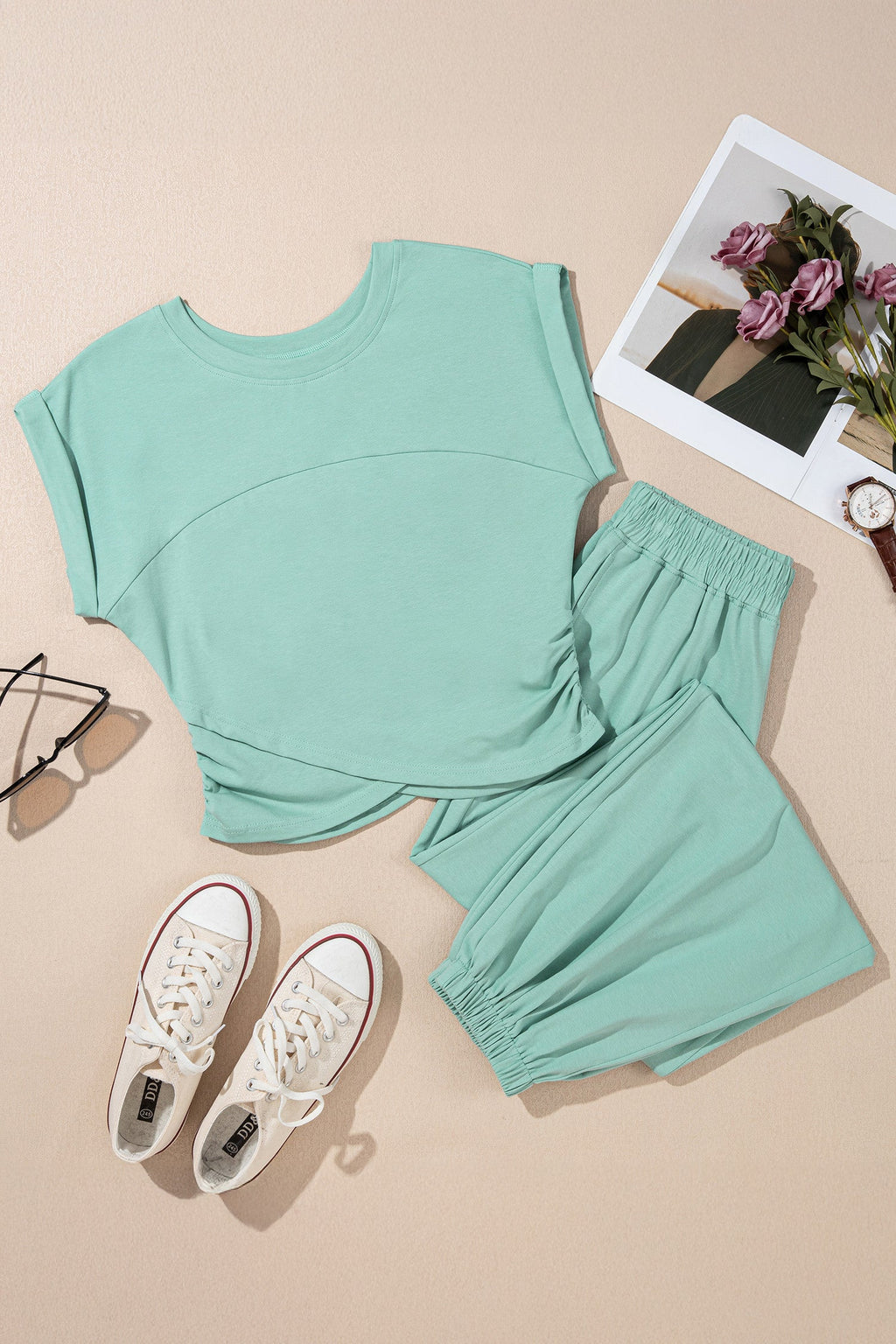 Jade Solid Cropped Set RTS
