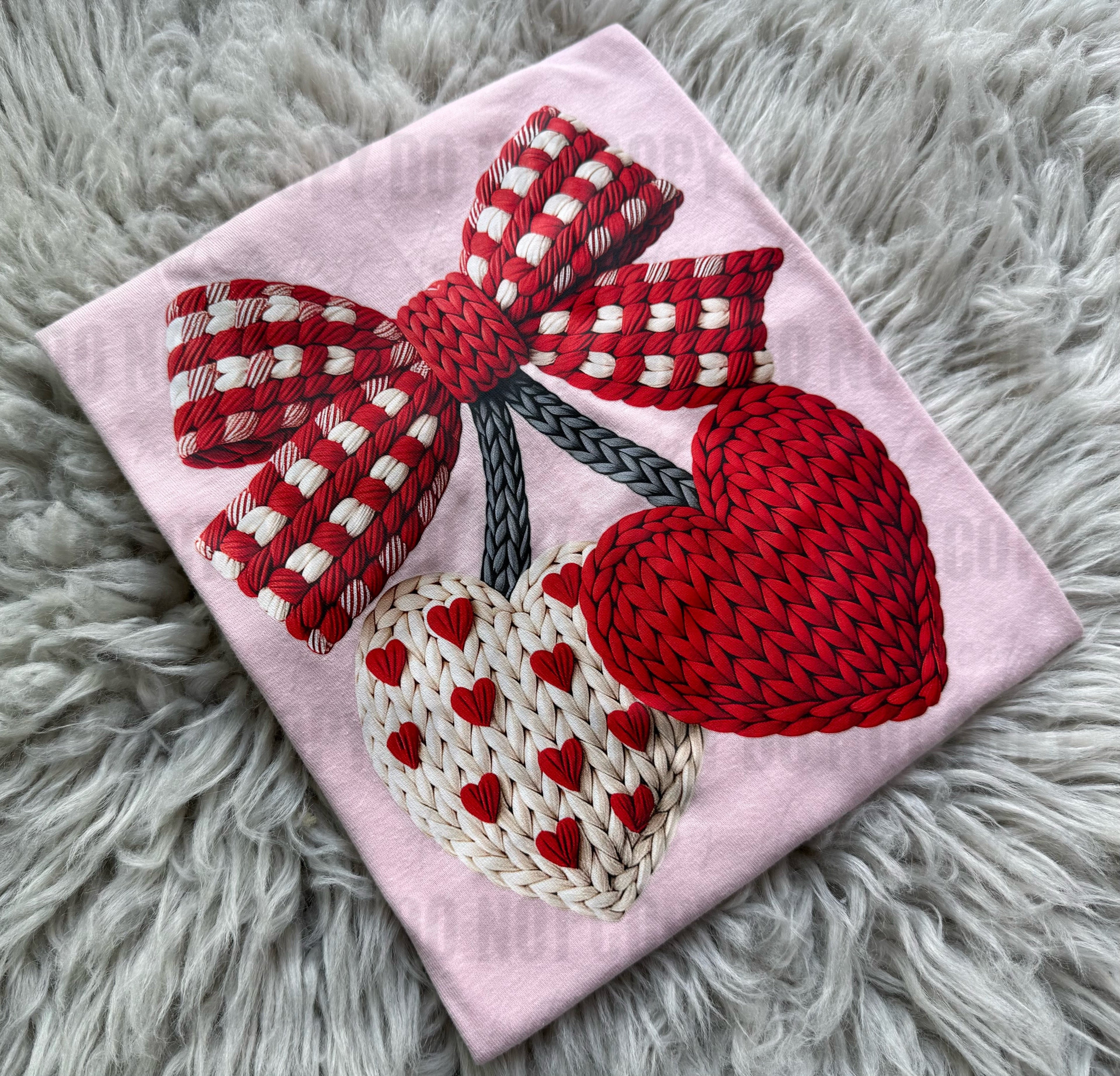 Valentines Cherries (Faux Yarn) - WS