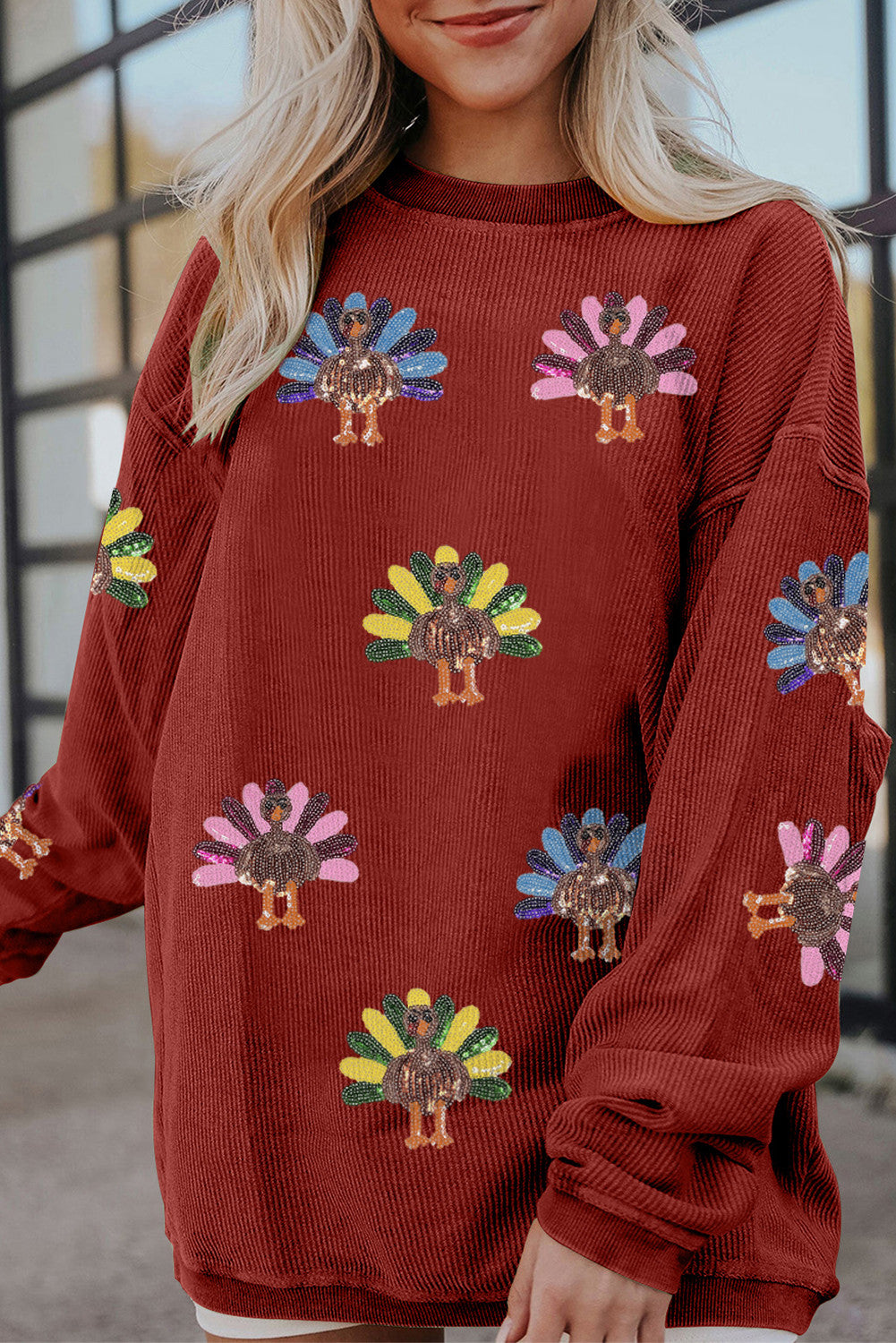 Sequin Turkey Baggy Sweatshirt *Multiple Colors* RTS