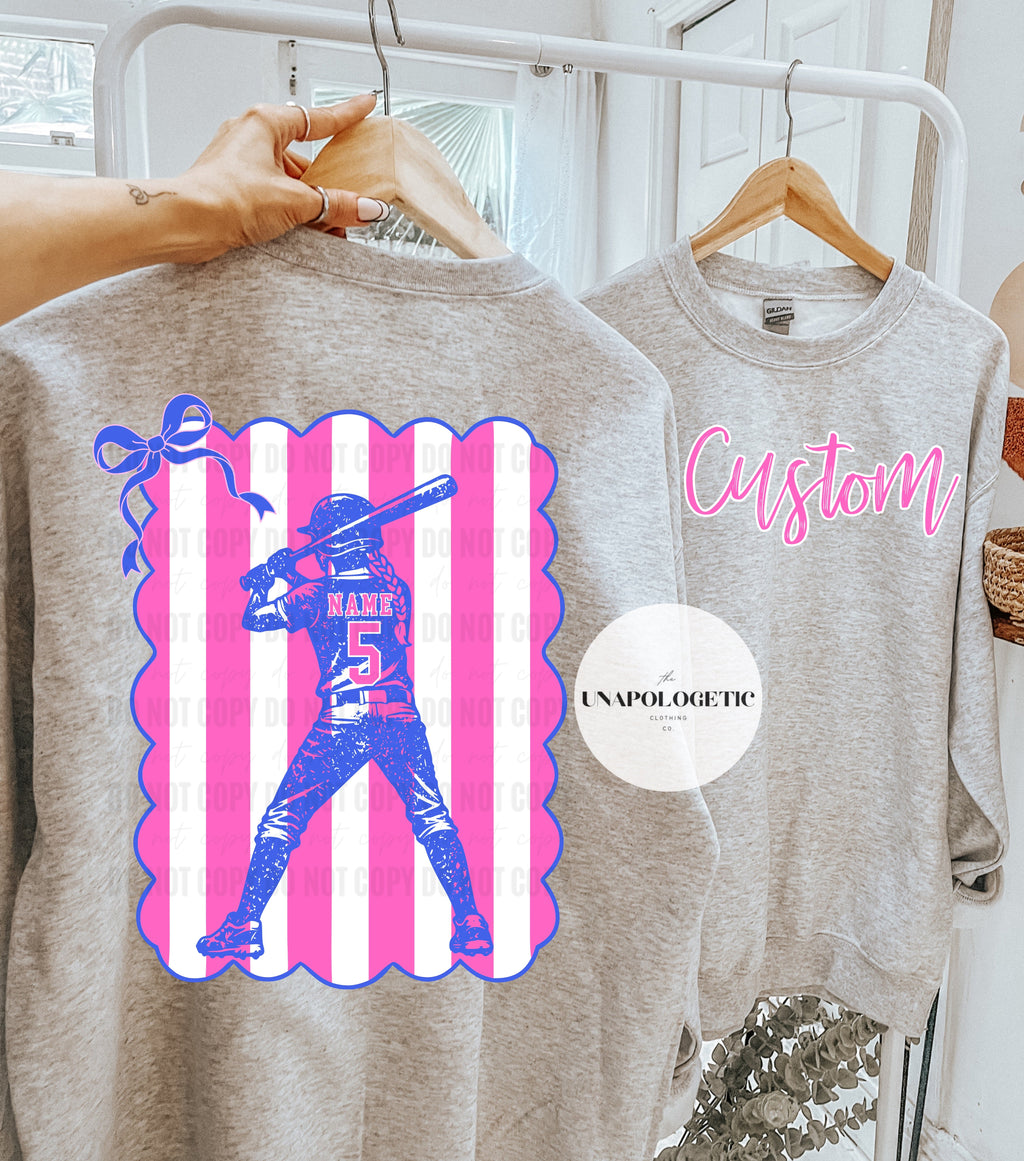 Striped Front and Back Custom Baseball - WS