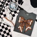Faux Glitter Football Bow - WS