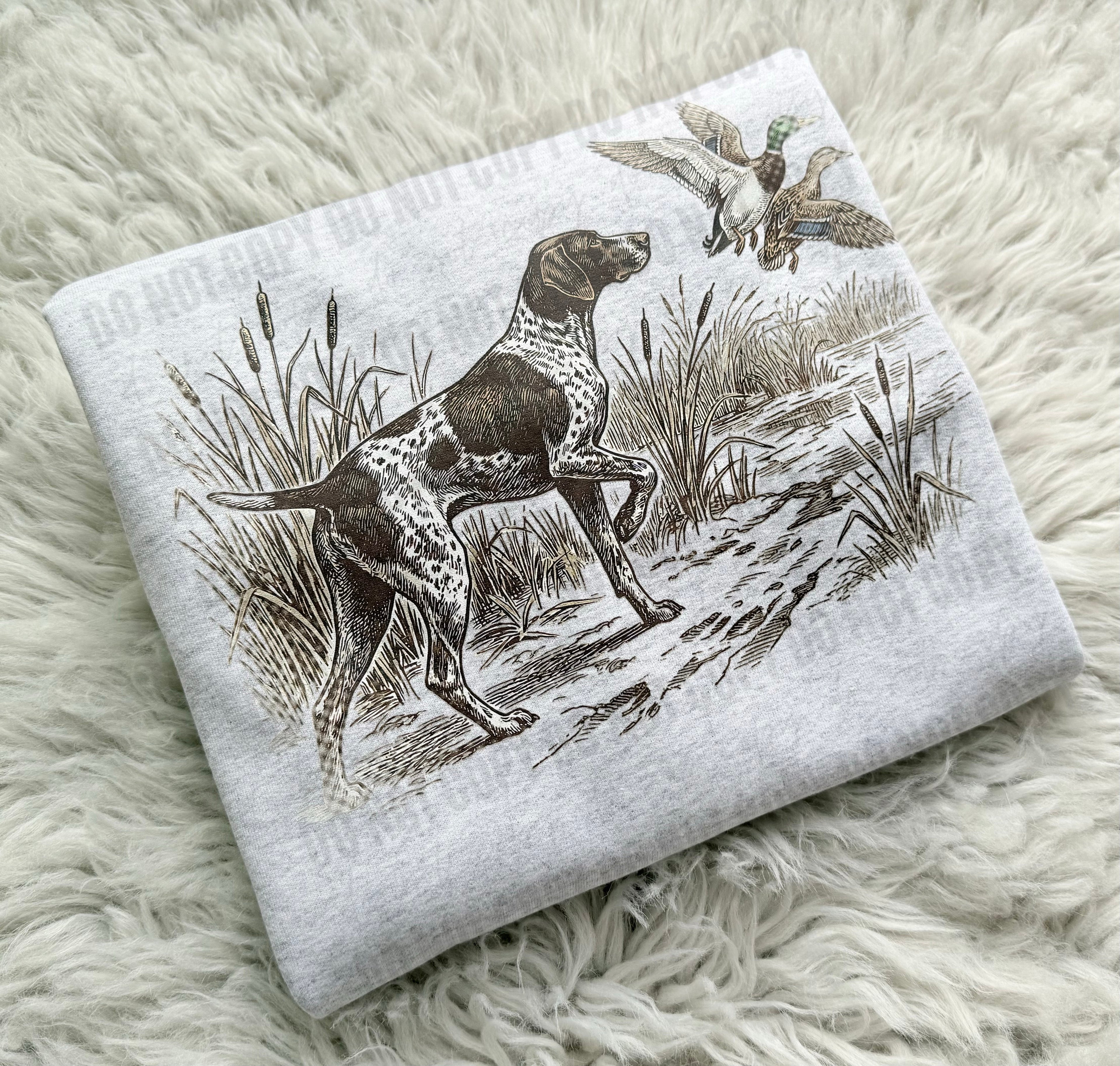 Vintage Hunting Dog and Ducks - WS