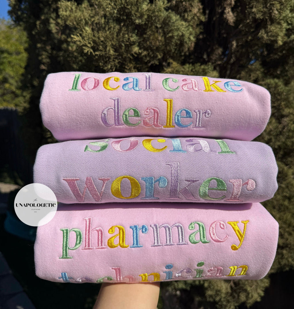 COLORFUL CUSTOM EMBROIDERED OCCUPATIONS  - WS