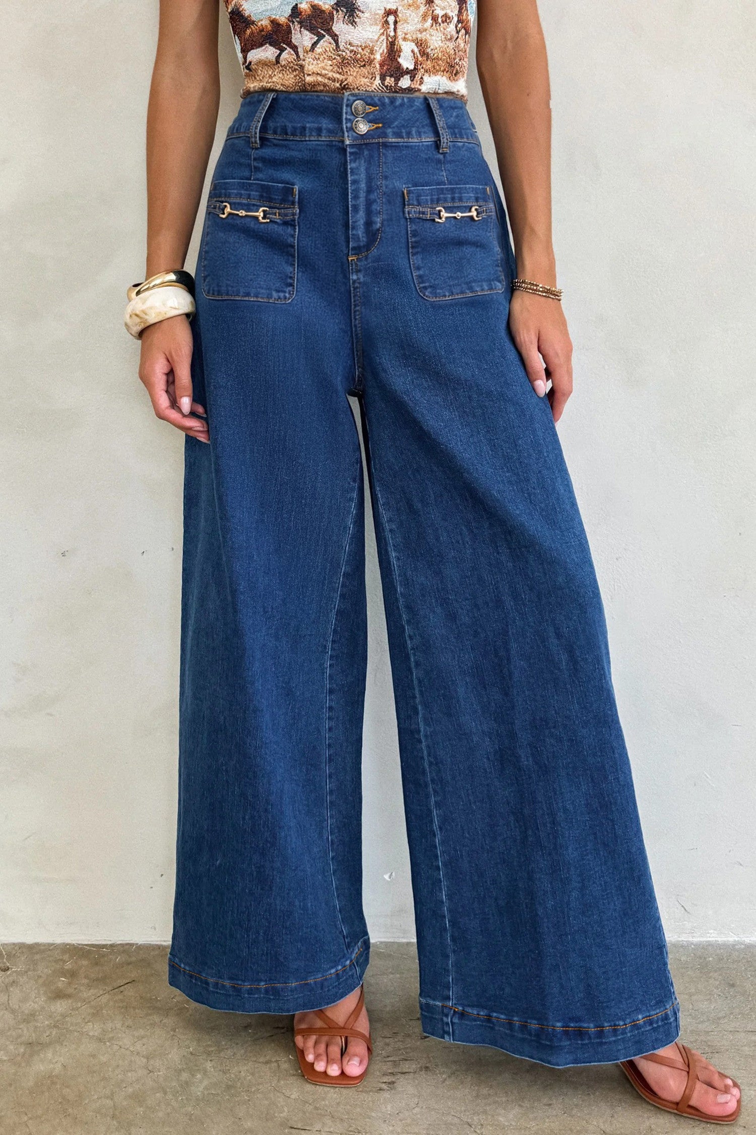 Hardware Decor Wide Leg Jeans RTS
