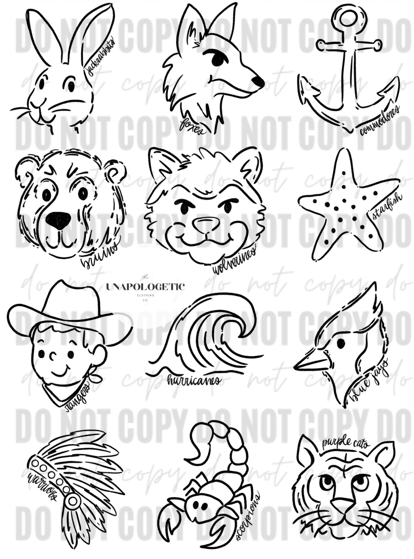 Tie Dye Mascot Doodles - WS