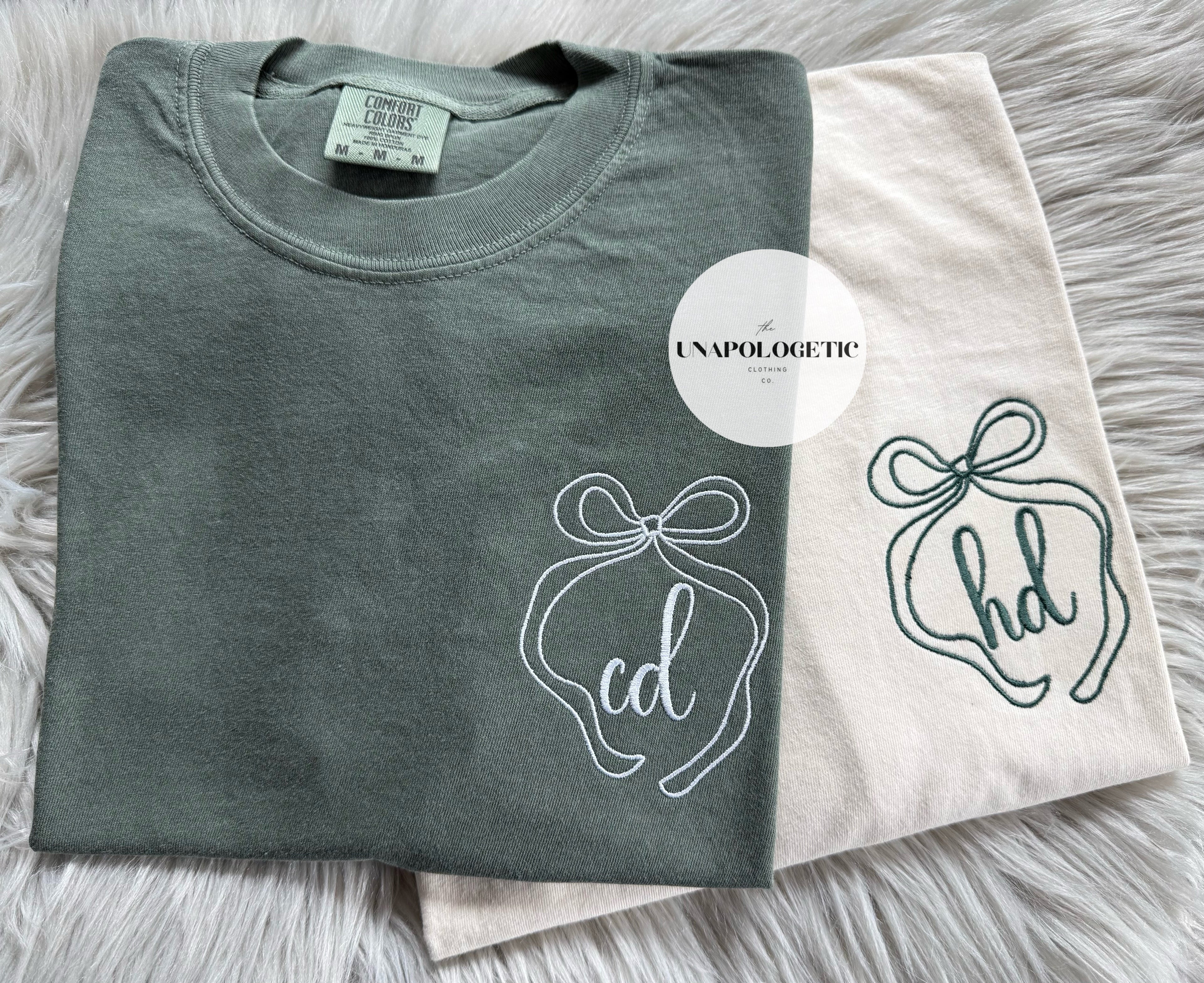 Bow Monogram Embroidered -WS