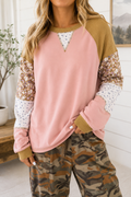 Pink Colorblock Floral Top