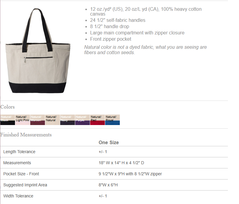 Embroidered Teacher Tote Bag - WS