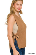 Side Tie Sweater Vest Zenana New RTS