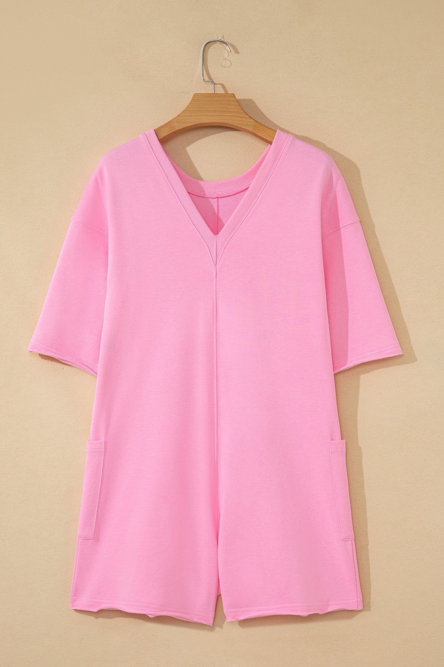 Pink Raw Edge Loose Romper RTS