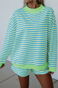 Stripe Colorblock Long Top Set RTS